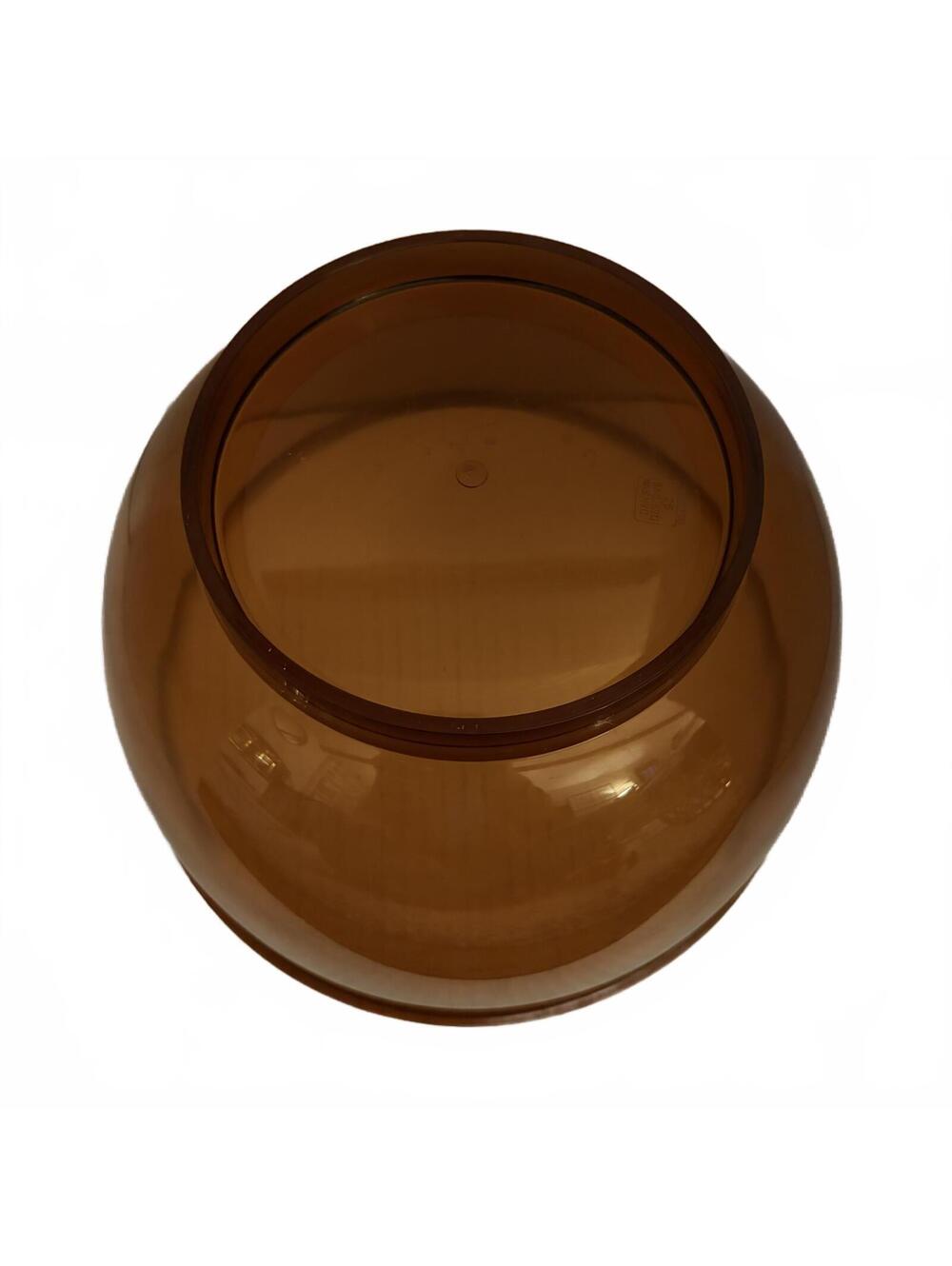 Vintage Dansk Designs amber acrylic salad bowl with serving utensils. - Picture 12 of 16